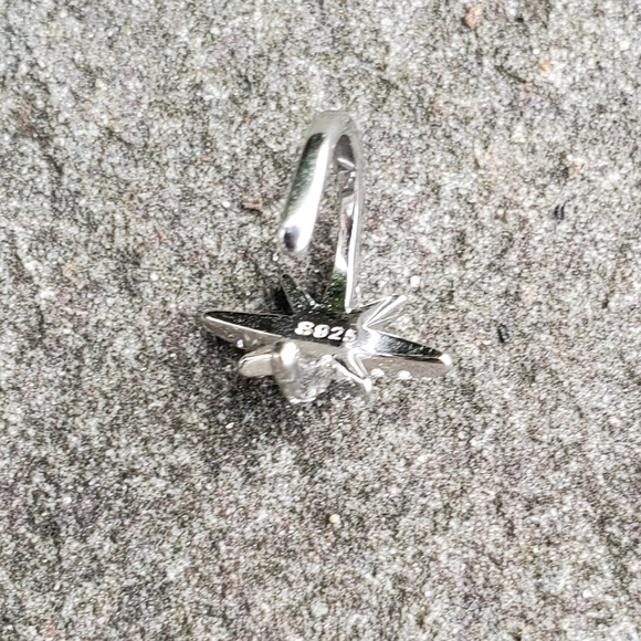 Star Ear Cuff Silver No Piercing Earring Sparkling Earcuff 925 Sterling Silver - Picture 5 of 7